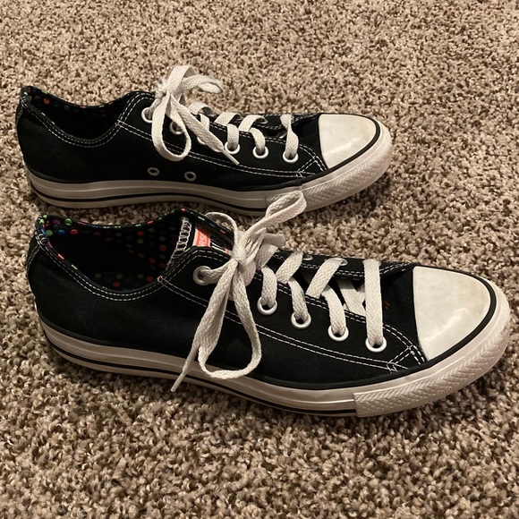 Black/Multicoloured Polka Dot Converse Size 7 - Picture 5 of 7